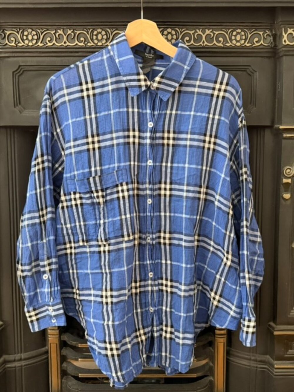 Smythe Blue & Black Plaid shirt